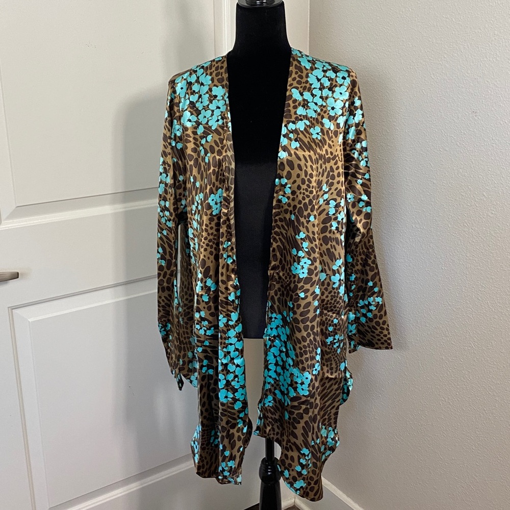 Simply Irresistible Silky Feel Brown Layered Cardigan Jacket XL